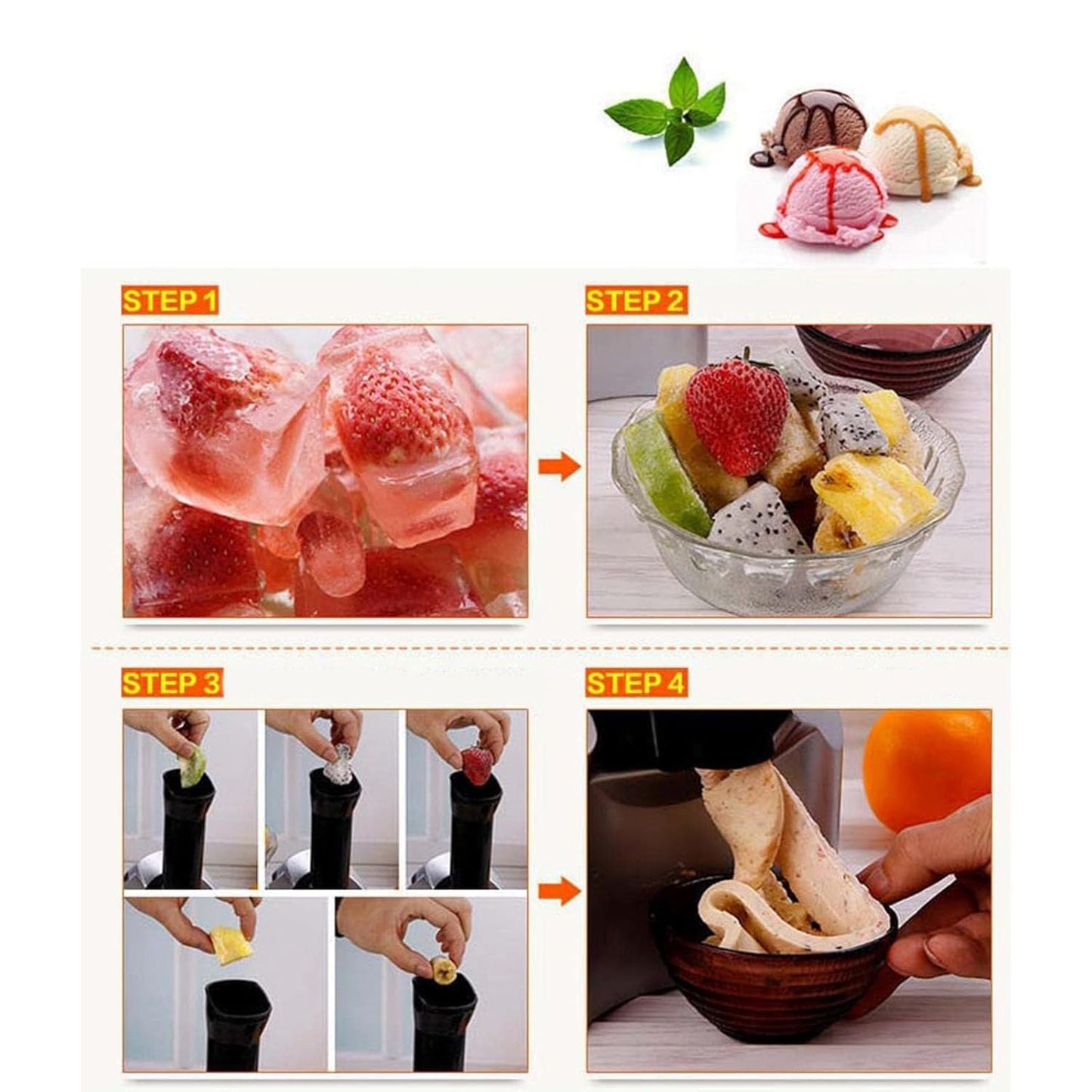 Frozen Fruit Dessert Maker – Electric Ice Cream Machine