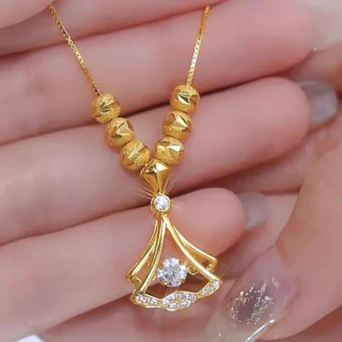 24k Gold plated fan necklace