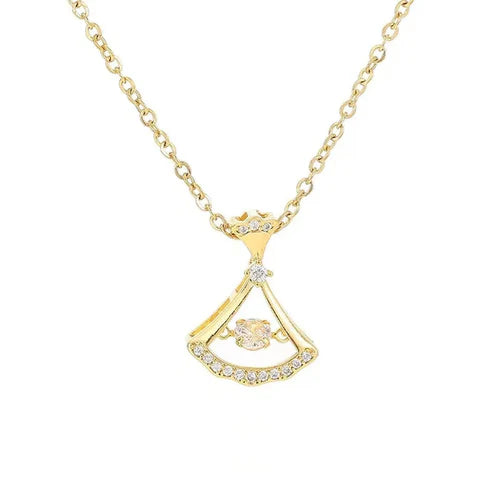 24k Gold plated fan necklace