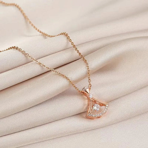 24k Gold plated fan necklace