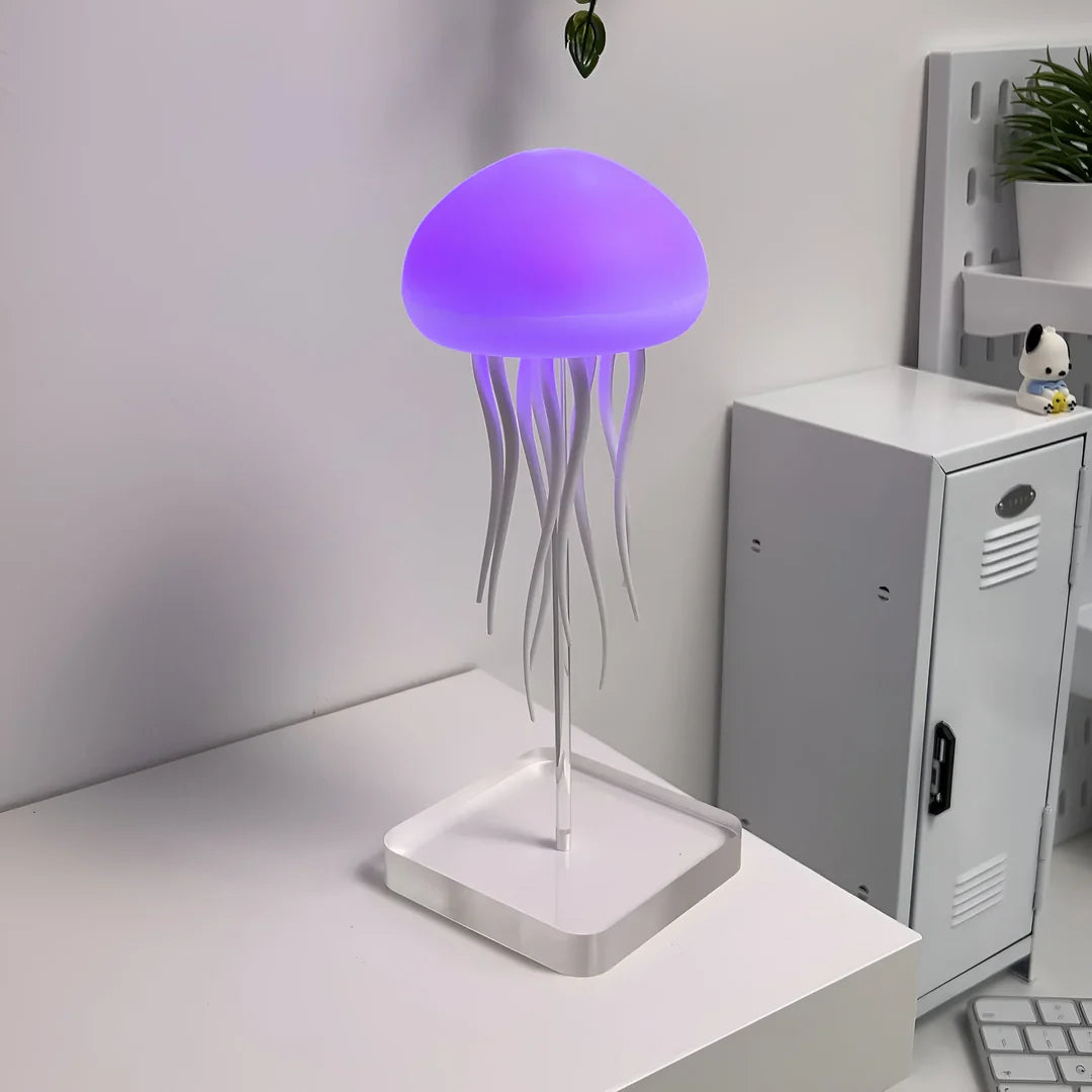 LED Jellyfish Lamp - Cute Night Light With Moving Legs, Speaker, and Floating Design