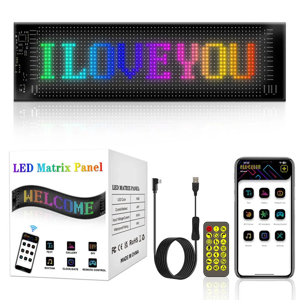 LED Display Screen for Car Taxi – Soft Screen, 92×374mm