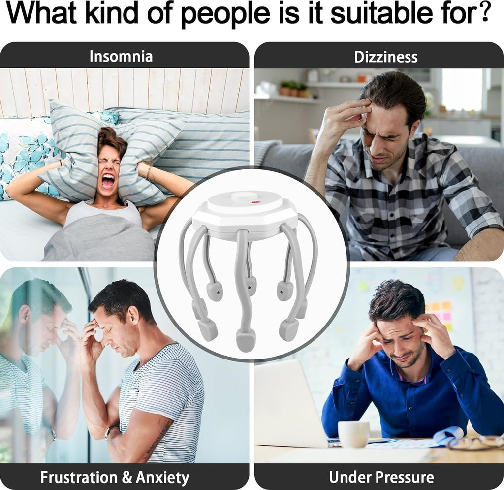 جهاز تدليك لفروة الرأس مع 8 نقاط اهتزازية