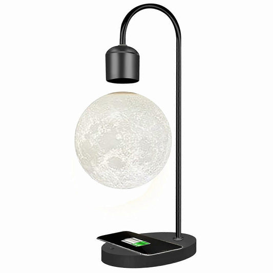 2-in-1 Magnetic Levitating 3D Floating Moon Lamp with 15W Wireless Charger