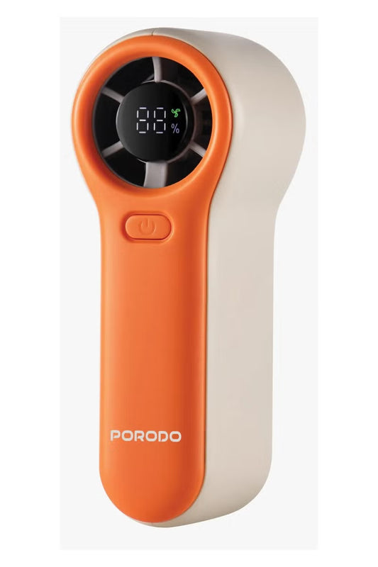 Pocket Size Handheld Fan with Strong Air Flow & Long Battery Life / 19100 RPM Motor Speed / 5 Speed Level / / Lightweight & Portable Fan - Orange