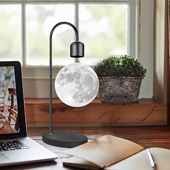 2-in-1 Magnetic Levitating 3D Floating Moon Lamp with 15W Wireless Charger