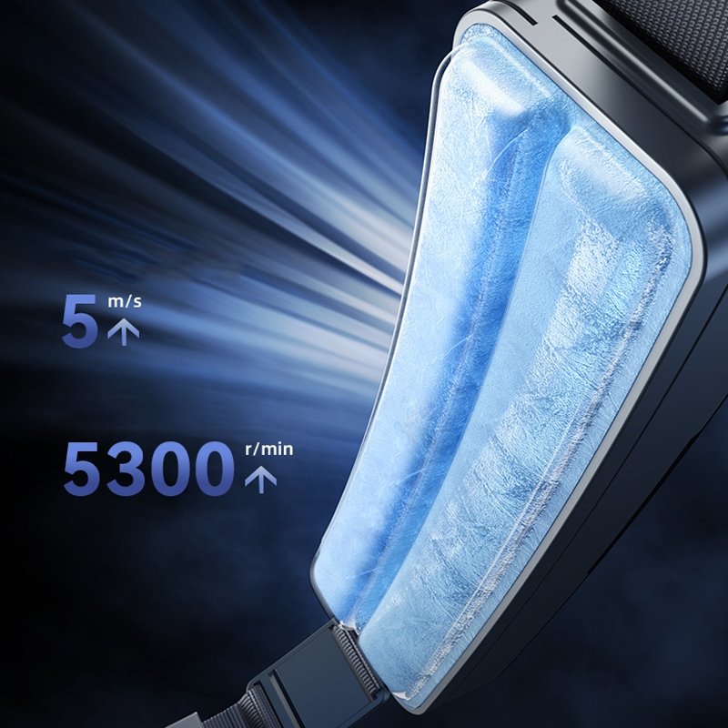 Portable Hands-Free Ice Belt Fan – Rechargeable Cooling Fan for Outdoor & Work Use
