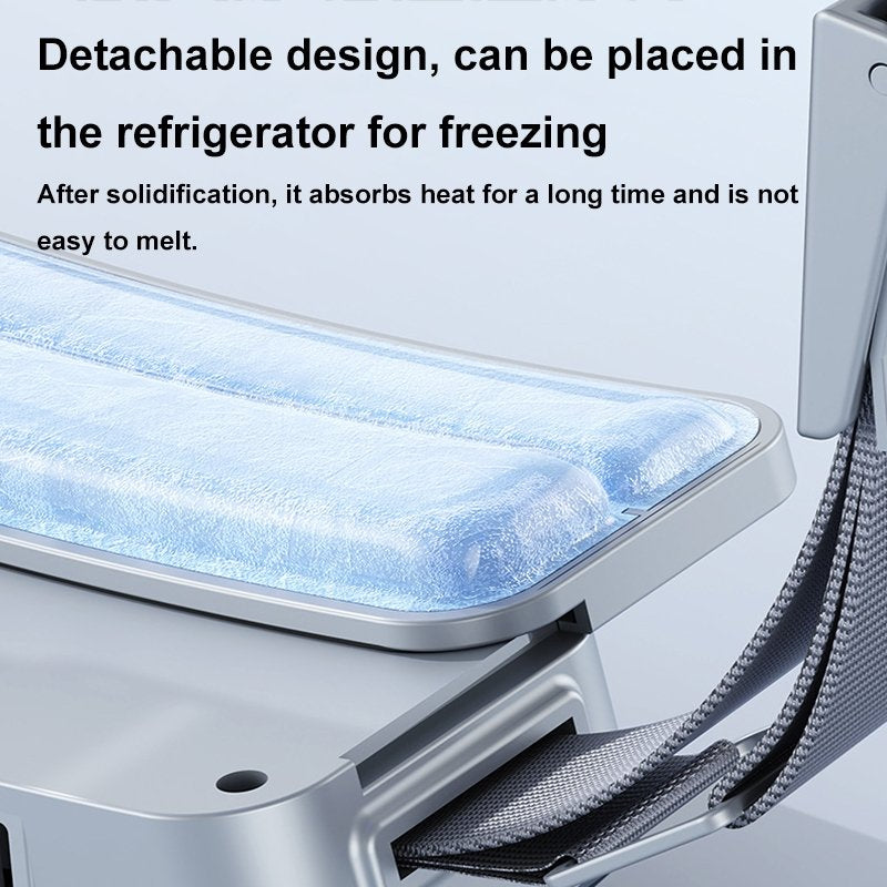 Portable Hands-Free Ice Belt Fan – Rechargeable Cooling Fan for Outdoor & Work Use