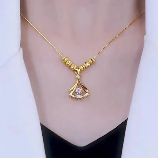 24k Gold plated fan necklace