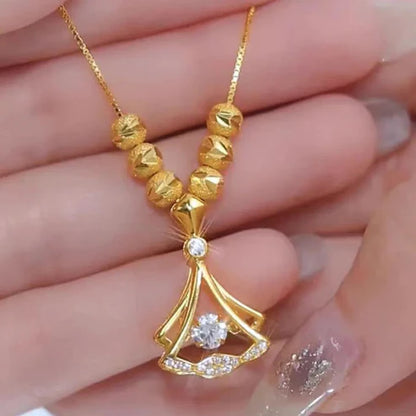 24k Gold plated fan necklace
