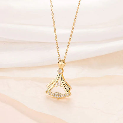 24k Gold plated fan necklace